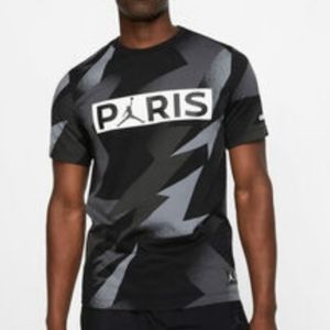 Jordan x PSG Paris St Germain Soccer Logo Banner Camo T-Shirt Mens Small